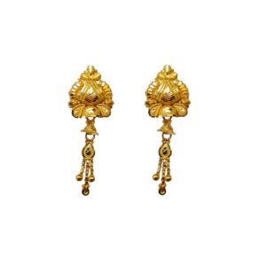 Solid 22K/18K/14K Fine Gold Certified Stamped Triple Chain Design Earring