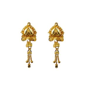 Solid 22K/18K/14K Fine Gold Certified Stamped Triple Chain Design Earring