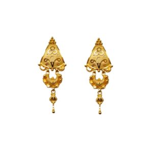 Solid 22K/18K/14K Fine Gold Certified Stamped Elegant Triangle Design Earring