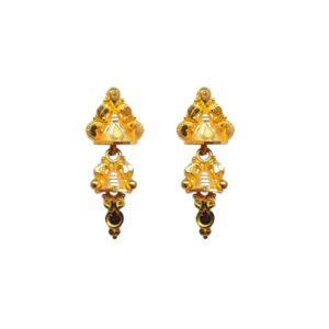Solid 22K/18K/14K Fine Gold Certified Stamped Elegant Triangle Design Earring
