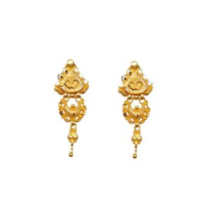 Solid 22K/18K/14K Fine Gold Certified Stamped Stunning Carved Design Earring