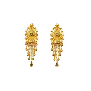 Solid 22K/18K/14K Fine Gold Certified Stamped Elegant Carved Design Earring