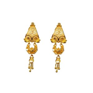 Solid 22K/18K/14K Fine Gold Certified Stamped Beautiful Triangle Design Earring