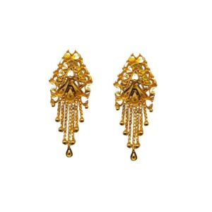 Solid 22K/18K/14K Fine Gold Certified Stamped Beautiful Carved Design Earring