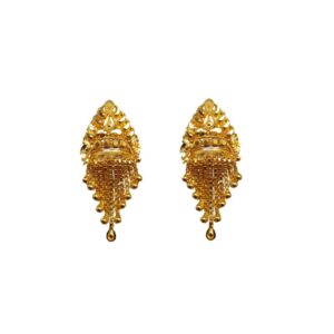 Solid 22K/18K/14K Fine Gold Certified Stamped Beautiful Carved Design Earring