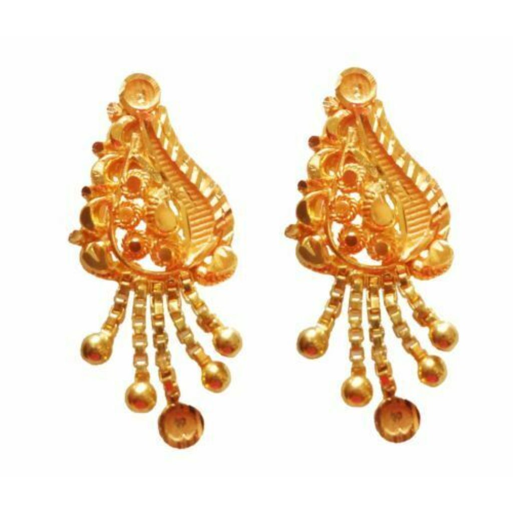 Solid 22K/18K/14K Fine Gold Certified Stamped Unique Dangles Design Earring