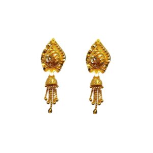 Solid 22K/18K/14K Fine Gold Certified Stamped Unique Carved Design Earring