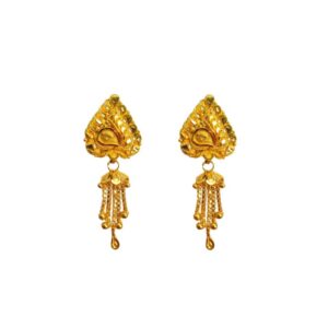 Solid 22K/18K/14K Fine Gold Certified Stamped Beautiful Carved Design Earring