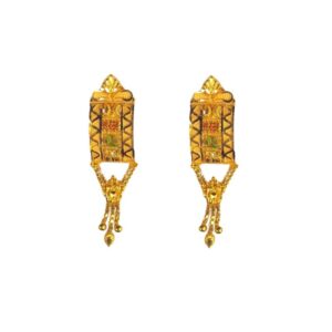 Solid 22K/18K/14K Fine Gold Certified Stamped Beauteous Carved Design Earring