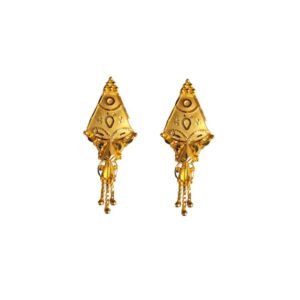 Solid 22K/18K/14K Fine Gold Certified Stamped Triangle Design Earring