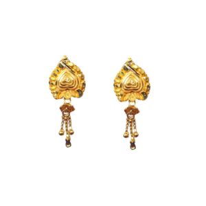 Solid 22K/18K/14K Fine Gold Certified Stamped Elegant Carved Design Earring