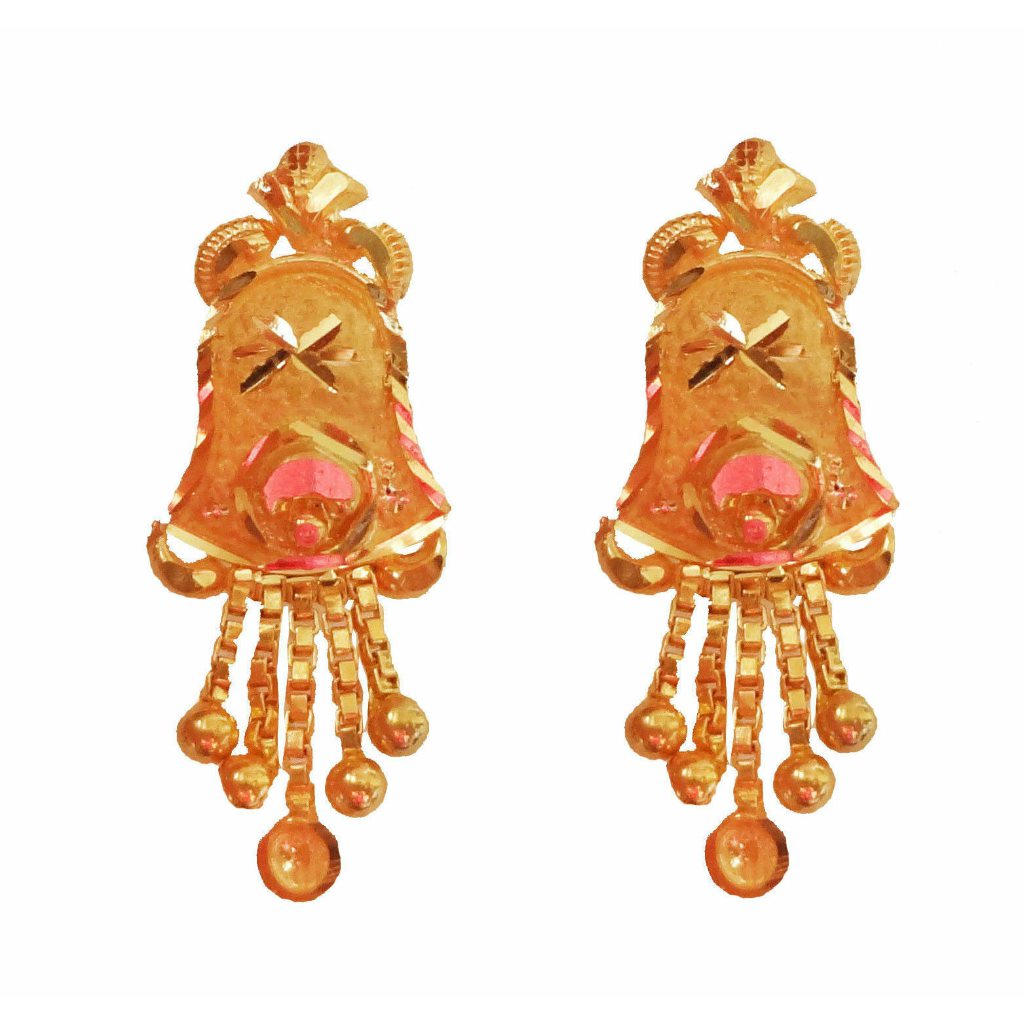 Solid 22K/18K/14K Fine Gold Certified Stamped Unique Chain Design Earring