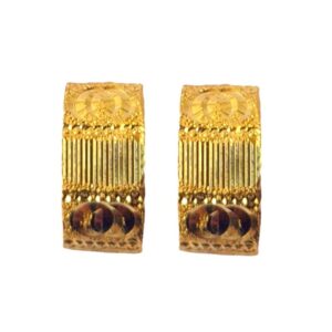 Solid 22K/18K/14K Fine Gold Certified Stamped Unique Rectangle Design Earring