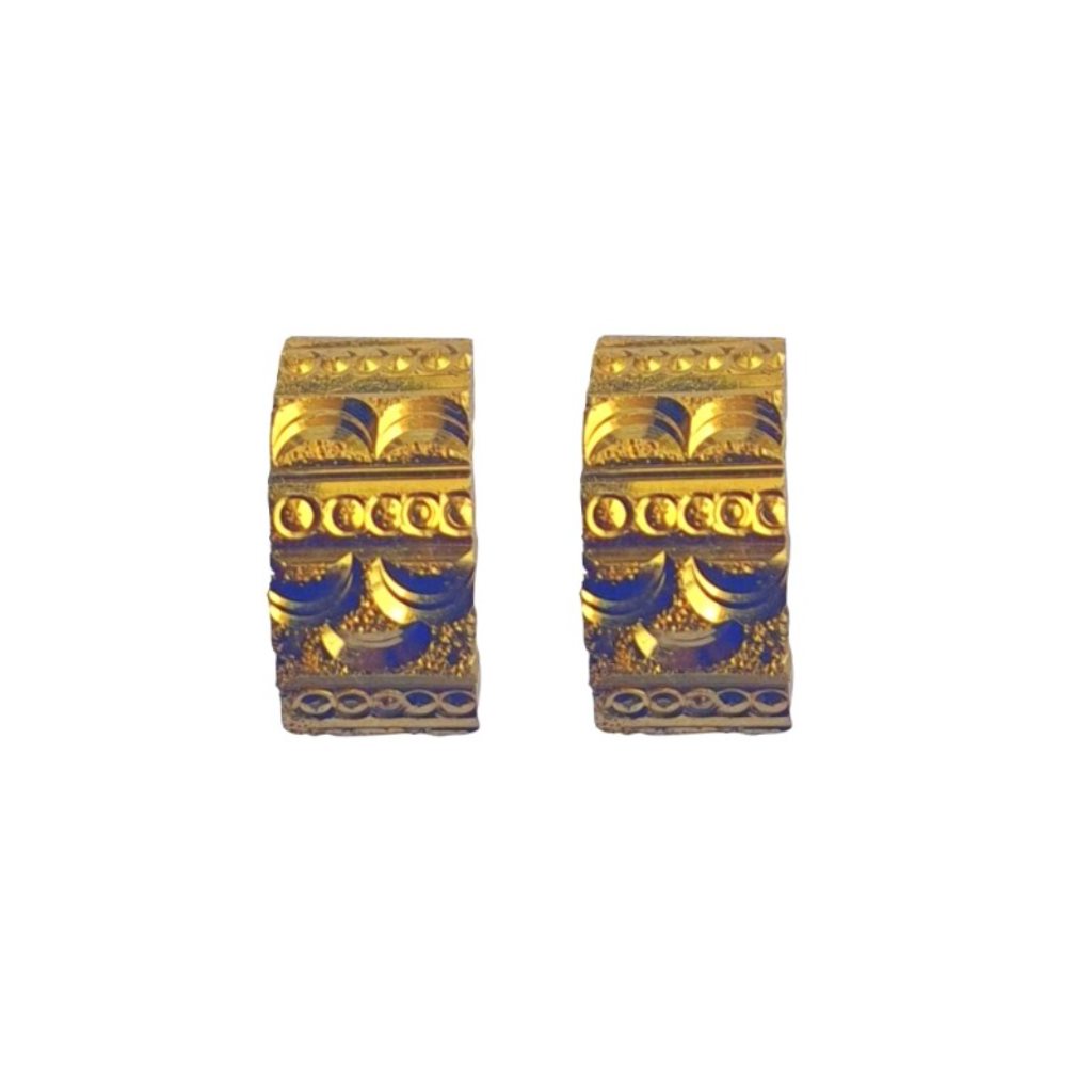Solid 22K/18K/14K Fine Gold Certified Stamped Beautiful Rectangle Design Earring