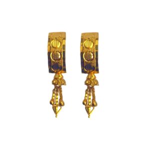 Solid 22K/18K/14K Fine Gold Certified Stamped Unique Rectangle Design Earring