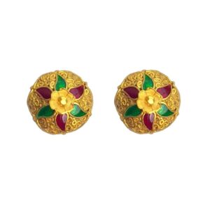 Solid 22K/18K/14K Fine Gold Certified Stamped Beautiful Round Design Earring
