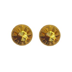Solid 22K/18K/14K Fine Gold Certified Stamped Unique Round Design Earring