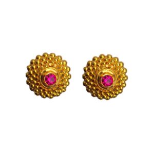 Solid 22K/18K/14K Fine Gold Certified Stamped Beautiful Round Design Earring