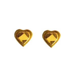 Solid 22K/18K/14K Fine Gold Certified Stamped Classy Heart Design Earring