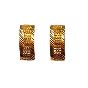 Solid 22K/18K/14K Fine Gold Certified Stamped Small Rectangle Design Earring