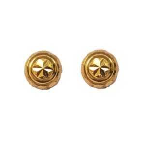 Solid 22K/18K/14K Fine Gold Certified Stamped Circle Carved Design Earring