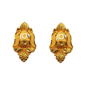 Solid 22K/18K/14K Fine Gold Certified Stamped Carved Design Earring