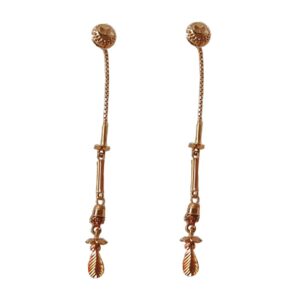 Solid 22K/18K/14K Fine Gold Certified Stamped Unique Thread Design Earring