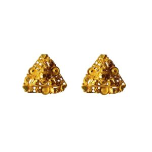 Solid 22K/18K/14K Fine Gold Certified Stamped Unique Triangle Design Earring
