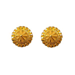 Solid 22K/18K/14K Fine Gold Certified Stamped Beautiful Round Design Earring