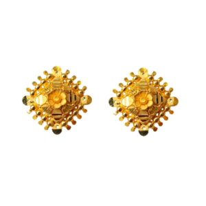 Solid 22K/18K/14K Fine Gold Certified Stamped Classy Octagon Design Earring