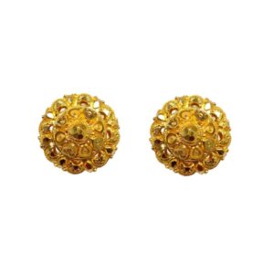 Solid 22K/18K/14K Fine Gold Certified Stamped Classy Circle Design Earring