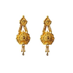 Solid 22K/18K/14K Fine Gold Certified Stamped Stunning Carved Design Earring