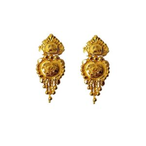 Solid 22K/18K/14K Fine Gold Certified Stamped Broad 3d Design Earring