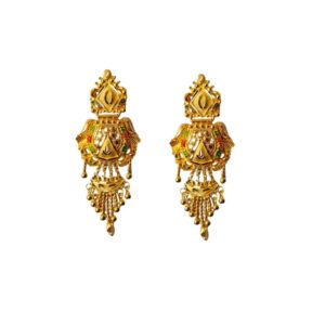 Solid 22K/18K/14K Fine Gold Certified Stamped Carved Stunning Design Earring