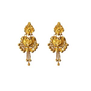 Solid 22K/18K/14K Fine Gold Certified Stamped Carved Beautiful Design Earring