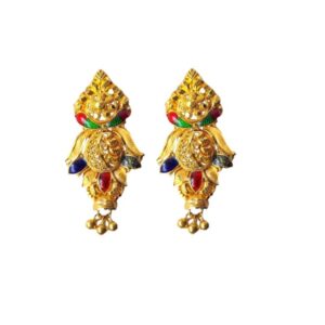 Solid 22K/18K/14K Fine Gold Certified Stamped Classy Coloured Design Earring