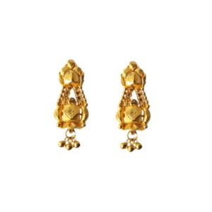 Solid 22K/18K/14K Fine Gold Certified Stamped Beautiful 3 Beads Design Earring