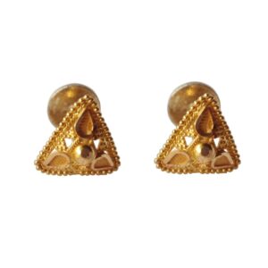Solid 22K/18K/14K Fine Gold Certified Stamped Charming Triangle Design Earring