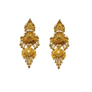 Solid 22K/18K/14K Fine Gold Certified Stamped Gorgeous Carved Design Earring