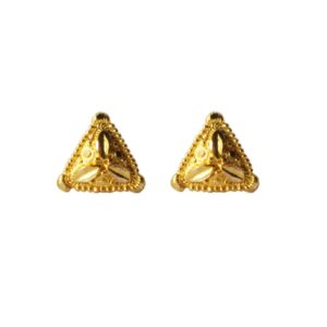 Solid 22K/18K/14K Fine Gold Certified Stamped Alluring Triangle Design Earring