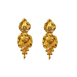 Solid 22K/18K/14K Fine Gold Certified Stamped Stunning Carved Design Earring