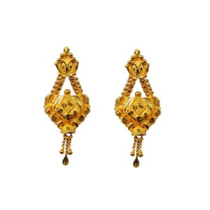 Solid 22K/18K/14K Fine Gold Certified Stamped Elegant Abstract Design Earring