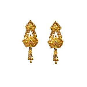Solid 22K/18K/14K Fine Gold Certified Stamped Gorgeous Carved Design Earring