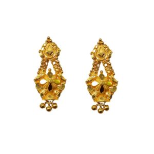 Solid 22K/18K/14K Fine Gold Certified Stamped Carved Stunning Design Earring