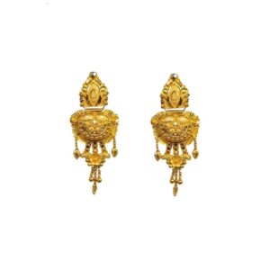 Solid 22K/18K/14K Fine Gold Certified Stamped Stunning Carved Design Earring