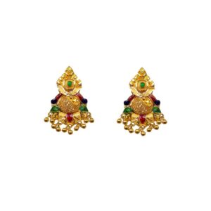 Solid 22K/18K/14K Fine Gold Certified Stamped Gorgeous Carved Design Earring