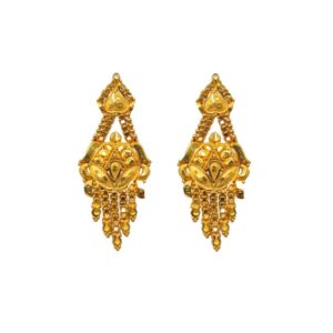 Solid 22K/18K/14K Fine Gold Certified Stamped Stunning Carved Design Earring