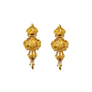 Solid 22K/18K/14K Fine Gold Certified Stamped Stunning Carved Design Earring