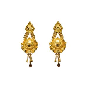 Solid 22K/18K/14K Fine Gold Certified Stamped Uniquely Carved Design Earring