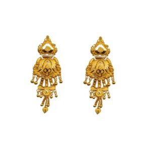 Solid 22K/18K/14K Fine Gold Certified Stamped Stunning Carved Design Earring